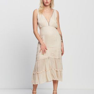 NWT Size XS | Aura the Label Lauren Midi Dress in Champagne